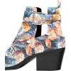 imageFSJ Women Almond Pointed Toe Ankle Boots Chelsea Cut Out Block Chunky Heels Booties with Buckle Ankle Strap Comfort Shoes Size 415 USFlower