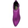 imageFSJ Women Almond Pointed Toe Ankle Boots Chelsea Cut Out Block Chunky Heels Booties with Buckle Ankle Strap Comfort Shoes Size 415 USFuchsia