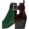 imageFSJ Women Almond Pointed Toe Ankle Boots Chelsea Cut Out Block Chunky Heels Booties with Buckle Ankle Strap Comfort Shoes Size 415 USGreenbrown