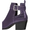 imageFSJ Women Almond Pointed Toe Ankle Boots Chelsea Cut Out Block Chunky Heels Booties with Buckle Ankle Strap Comfort Shoes Size 415 USThistle