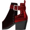 imageFSJ Women Almond Pointed Toe Ankle Boots Chelsea Cut Out Block Chunky Heels Booties with Buckle Ankle Strap Comfort Shoes Size 415 USWinered