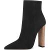 imageFSJ Women Fashion Chunky High Stacked Heels Booties Side Zipper Pointed Toe Ankle Boots Faux Suede Wide Winter Sexy Dress Evening Short Boots Shoes Size 415 USBlack