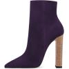 imageFSJ Women Fashion Chunky High Stacked Heels Booties Side Zipper Pointed Toe Ankle Boots Faux Suede Wide Winter Sexy Dress Evening Short Boots Shoes Size 415 USPurple