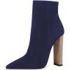 imageFSJ Women Fashion Chunky High Stacked Heels Booties Side Zipper Pointed Toe Ankle Boots Faux Suede Wide Winter Sexy Dress Evening Short Boots Shoes Size 415 USNavy