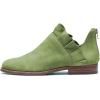 imageFSJ Women Fashion Closed Almond Toe Ankle Booties Chunky Low Heel V Cut Ruffle Back Zipper Boots Date Winter ShoesLight Green