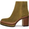 imageFSJ Women Fashion Platform Round Toe Suede Ankle Boots Block Chunky High Heel Side Zipper Winter Warm Walking Ladies Shoes Size 415 USOlive