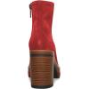 imageFSJ Women Fashion Platform Round Toe Suede Ankle Boots Block Chunky High Heel Side Zipper Winter Warm Walking Ladies Shoes Size 415 USRed