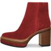 imageFSJ Women Fashion Platform Round Toe Suede Ankle Boots Block Chunky High Heel Side Zipper Winter Warm Walking Ladies Shoes Size 415 USRed