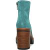 imageFSJ Women Fashion Platform Round Toe Suede Ankle Boots Block Chunky High Heel Side Zipper Winter Warm Walking Ladies Shoes Size 415 USTurquoise