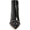 imageFSJ Women Glossy Mid Heel Ankle Boots Pointed Toe Bootie Chelsea Zipper Fall Fashion Winter Shoe Size 415 USBlack