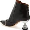 imageFSJ Women Glossy Mid Heel Ankle Boots Pointed Toe Bootie Chelsea Zipper Fall Fashion Winter Shoe Size 415 USBlack Crystal Heel