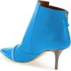 imageFSJ Women Glossy Mid Heel Ankle Boots Pointed Toe Bootie Chelsea Zipper Fall Fashion Winter Shoe Size 415 USBlue
