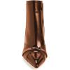 imageFSJ Women Glossy Mid Heel Ankle Boots Pointed Toe Bootie Chelsea Zipper Fall Fashion Winter Shoe Size 415 USBrown