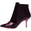 imageFSJ Women Glossy Mid Heel Ankle Boots Pointed Toe Bootie Chelsea Zipper Fall Fashion Winter Shoe Size 415 USDark Orchid