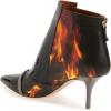 imageFSJ Women Glossy Mid Heel Ankle Boots Pointed Toe Bootie Chelsea Zipper Fall Fashion Winter Shoe Size 415 USFlame