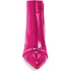 imageFSJ Women Glossy Mid Heel Ankle Boots Pointed Toe Bootie Chelsea Zipper Fall Fashion Winter Shoe Size 415 USFuchsia