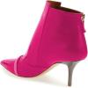 imageFSJ Women Glossy Mid Heel Ankle Boots Pointed Toe Bootie Chelsea Zipper Fall Fashion Winter Shoe Size 415 USFuchsia