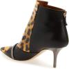 imageFSJ Women Glossy Mid Heel Ankle Boots Pointed Toe Bootie Chelsea Zipper Fall Fashion Winter Shoe Size 415 USLeopard