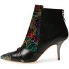 imageFSJ Women Glossy Mid Heel Ankle Boots Pointed Toe Bootie Chelsea Zipper Fall Fashion Winter Shoe Size 415 USMulticolor