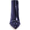 imageFSJ Women Glossy Mid Heel Ankle Boots Pointed Toe Bootie Chelsea Zipper Fall Fashion Winter Shoe Size 415 USNavy