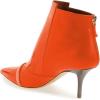 imageFSJ Women Glossy Mid Heel Ankle Boots Pointed Toe Bootie Chelsea Zipper Fall Fashion Winter Shoe Size 415 USOrange