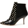 imageFSJ Women Glossy Mid Heel Ankle Boots Pointed Toe Bootie Chelsea Zipper Fall Fashion Winter Shoe Size 415 USPolka Dot