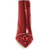 imageFSJ Women Glossy Mid Heel Ankle Boots Pointed Toe Bootie Chelsea Zipper Fall Fashion Winter Shoe Size 415 USRed