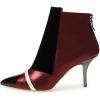 imageFSJ Women Glossy Mid Heel Ankle Boots Pointed Toe Bootie Chelsea Zipper Fall Fashion Winter Shoe Size 415 USRed Black