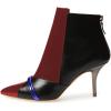 imageFSJ Women Glossy Mid Heel Ankle Boots Pointed Toe Bootie Chelsea Zipper Fall Fashion Winter Shoe Size 415 USRed Blue