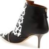 imageFSJ Women Glossy Mid Heel Ankle Boots Pointed Toe Bootie Chelsea Zipper Fall Fashion Winter Shoe Size 415 USWhite Black