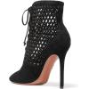 imageFSJ Women Gorgeous Cutout Ankle Boots High Heels Stiletto Lace up Bootie Round Toe Evening Party Shoes Size 415 USBlack