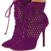 imageFSJ Women Gorgeous Cutout Ankle Boots High Heels Stiletto Lace up Bootie Round Toe Evening Party Shoes Size 415 USFuchsia