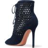 imageFSJ Women Gorgeous Cutout Ankle Boots High Heels Stiletto Lace up Bootie Round Toe Evening Party Shoes Size 415 USNavy