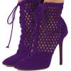 imageFSJ Women Gorgeous Cutout Ankle Boots High Heels Stiletto Lace up Bootie Round Toe Evening Party Shoes Size 415 USPurple