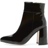 imageFSJ Women Pointed Toe Block High Heel Ankle Boots Glossy Patent Leather Party Dress Booties Size 415 USBlack
