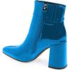 imageFSJ Women Pointed Toe Block High Heel Ankle Boots Glossy Patent Leather Party Dress Booties Size 415 USBlue