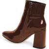 imageFSJ Women Pointed Toe Block High Heel Ankle Boots Glossy Patent Leather Party Dress Booties Size 415 USBrown