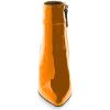 imageFSJ Women Pointed Toe Block High Heel Ankle Boots Glossy Patent Leather Party Dress Booties Size 415 USDark Orange