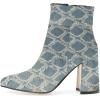imageFSJ Women Pointed Toe Block High Heel Ankle Boots Glossy Patent Leather Party Dress Booties Size 415 USDenim