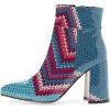 imageFSJ Women Pointed Toe Block High Heel Ankle Boots Glossy Patent Leather Party Dress Booties Size 415 USElement