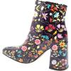 imageFSJ Women Pointed Toe Block High Heel Ankle Boots Glossy Patent Leather Party Dress Booties Size 415 USFloral