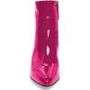 imageFSJ Women Pointed Toe Block High Heel Ankle Boots Glossy Patent Leather Party Dress Booties Size 415 USFuchsia