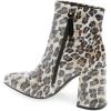 imageFSJ Women Pointed Toe Block High Heel Ankle Boots Glossy Patent Leather Party Dress Booties Size 415 USGrey Leopard