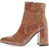 imageFSJ Women Pointed Toe Block High Heel Ankle Boots Glossy Patent Leather Party Dress Booties Size 415 USMoire
