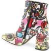 imageFSJ Women Pointed Toe Block High Heel Ankle Boots Glossy Patent Leather Party Dress Booties Size 415 USMulticolored