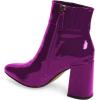 imageFSJ Women Pointed Toe Block High Heel Ankle Boots Glossy Patent Leather Party Dress Booties Size 415 USPurple