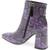 imageFSJ Women Pointed Toe Block High Heel Ankle Boots Glossy Patent Leather Party Dress Booties Size 415 USPurple Snake