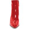 imageFSJ Women Pointed Toe Block High Heel Ankle Boots Glossy Patent Leather Party Dress Booties Size 415 USRed