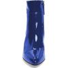 imageFSJ Women Pointed Toe Block High Heel Ankle Boots Glossy Patent Leather Party Dress Booties Size 415 USRoyal Blue