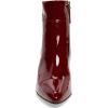 imageFSJ Women Pointed Toe Block High Heel Ankle Boots Glossy Patent Leather Party Dress Booties Size 415 USWine Red